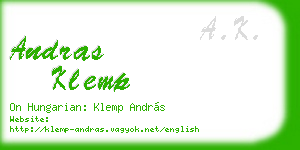 andras klemp business card